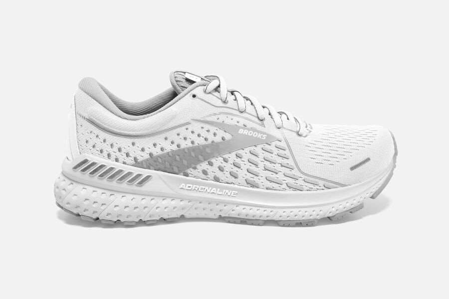 Brooks Running Shoes - Adrenaline GTS 21 Road Womens - White/Grey - XIK-840257